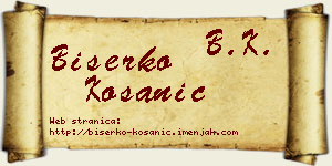 Biserko Kosanić vizit kartica